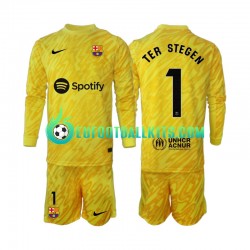 FC Barcelona Goalkeeper Ter Stegen 1 Away Football Shirts 2024-2025 Kids SS