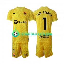 FC Barcelona Goalkeeper Ter Stegen 1 Away Football Shirts 2024-2025 Kids LS