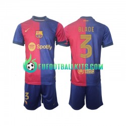 FC Barcelona UCL Font Blade 3 Home Football Shirts 2024-2025 Kids LS