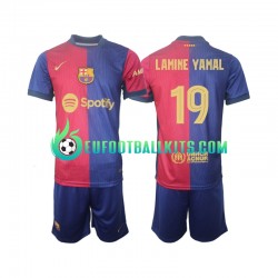 FC Barcelona UCL Font Lamine Yamal 19 Home Football Shirts 2024-2025 Kids LS