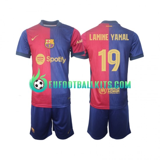 FC Barcelona UCL Font Lamine Yamal 19 Home Football Shirts 2024-2025 Kids LS