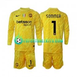 Inter Milan Goalkeeper Yann Sommer 1 Away Football Shirts 2024-2025 Kids SS
