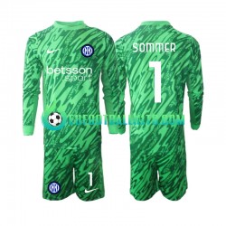 Inter Milan Goalkeeper Yann Sommer 1 Home Football Shirts 2024-2025 Kids SS