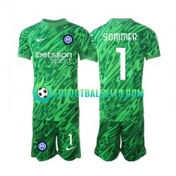 Inter Milan Goalkeeper Yann Sommer 1 Home Football Shirts 2024-2025 Kids LS