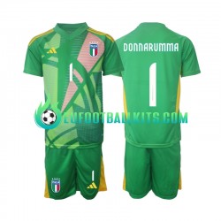 Italy Goalkeeper Donnarumma 1 Away Football Shirts Euro 2024 Kids LS