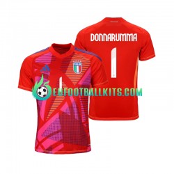 Italy Goalkeeper Gianluigi Donnarumma 1 Redcolor Third Football Shirts Euro 2024 Men LS