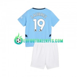 Manchester City Julian Alvarez 19 Home Football Shirts 2024-2025 Kids LS