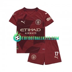 Manchester City Kevin De Bruyne Third Football Shirts 2024-2025 Kids LS