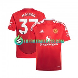 Manchester United Kobbie Mainoo 37 Home Football Shirts 2024-2025 Redcolor Men LS