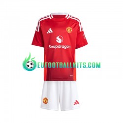 Manchester United Home Football Shirts Redcolor 2024-2025 Kids LS