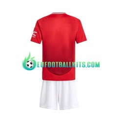 Manchester United Home Football Shirts Redcolor 2024-2025 Kids LS