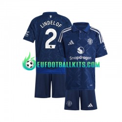 Manchester United Victor Lindelof 2 Away Football Shirts Redcolor 2024-2025 Kids LS