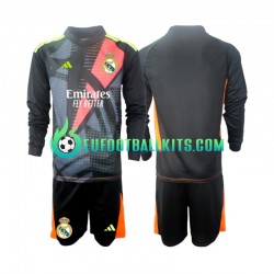 Real Madrid Goalkeeper Away Football Shirts 2024-2025 Blackcolor Kids SS