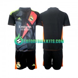 Real Madrid Goalkeeper Away Football Shirts 2024-2025 Blackcolor Kids LS
