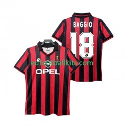 AC Milan BAGGIO 18 Retro Home Football Shirts 1995 1996 Men LS
