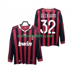 AC Milan BECKHAM 32 Retro Home Football Shirts 2009 2010 Men SS