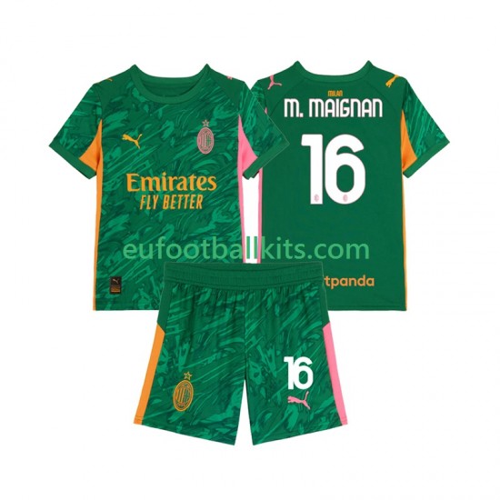 AC Milan Goalkeeper Mike Maignan 16 Away Football Shirts 2025-2026 Kids LS