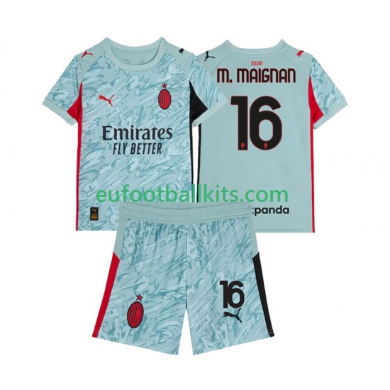 AC Milan Goalkeeper Mike Maignan 16 Home Football Shirts 2025-2026 Kids LS