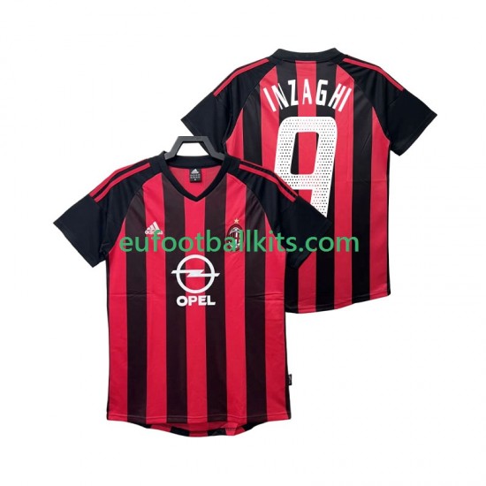 AC Milan INZAGHI 9 Retro Home Football Shirts 2002 2003 Men LS