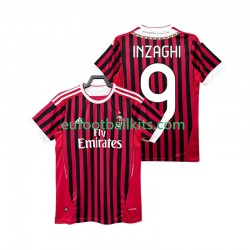 AC Milan INZAGHI 9 Retro Home Football Shirts 2011 2012 Men LS