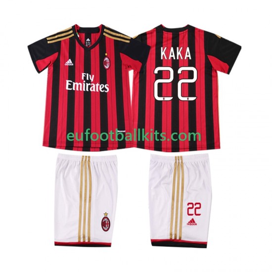 AC Milan KAKA 22 Retro Home Football Shirts 2013 2014 Kids LS