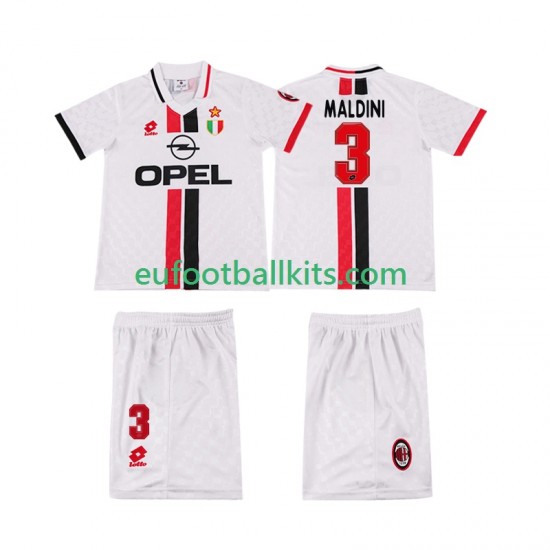 AC Milan MALDINI 3 Retro Away Football Shirts 1996 1997 Kids LS