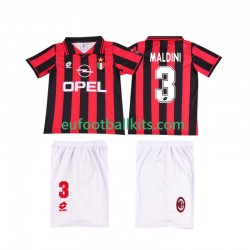 AC Milan MALDINI 3 Retro Home Football Shirts 1996 1997 Kids LS