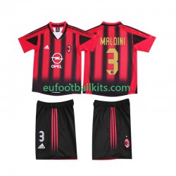AC Milan MALDINI 3 Retro Home Football Shirts 2004 2005 Kids LS