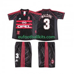 AC Milan MALDINI 3 Retro Third Football Shirts 1998 1999 Kids LS
