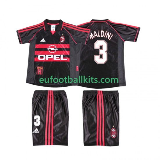 AC Milan MALDINI 3 Retro Third Football Shirts 1998 1999 Kids LS