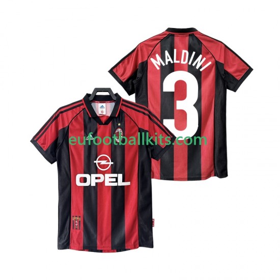 AC Milan MALDINI 3 Retro Home Football Shirts 1998 1999 Men LS