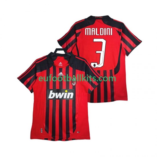 AC Milan MALDINI 3 Retro Home Football Shirts 2007 2008 Men LS