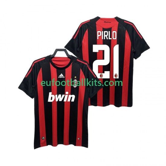 AC Milan RIRLO 21 Retro Home Football Shirts 2008 2009 Men LS