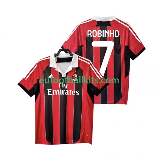 AC Milan ROBINHO 7 Retro Home Football Shirts 2012 2013 Men LS