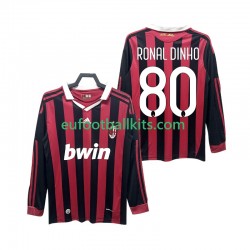 AC Milan RONALDINHO 80 Retro Home Football Shirts 2009 2010 Men SS