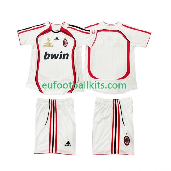 AC Milan Retro Away Football Shirts 2006 2007 Kids LS