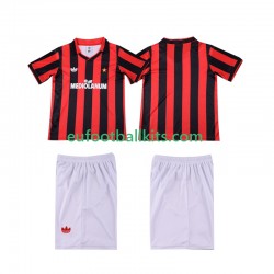 AC Milan Retro Home Football Shirts 1990 1991 Kids LS