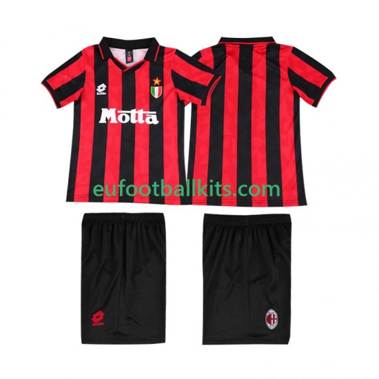 AC Milan Retro Home Football Shirts 1993 1994 Kids LS