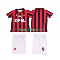 AC Milan Retro Home Football Shirts 1996 1997 Kids LS