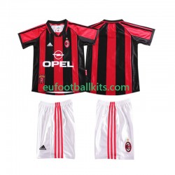 AC Milan Retro Home Football Shirts 1998 1999 Kids LS