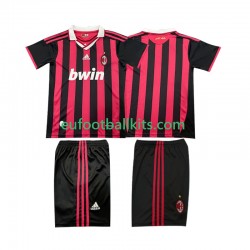 AC Milan Retro Home Football Shirts 2009 2010 Kids LS
