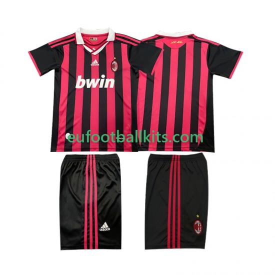 AC Milan Retro Home Football Shirts 2009 2010 Kids LS