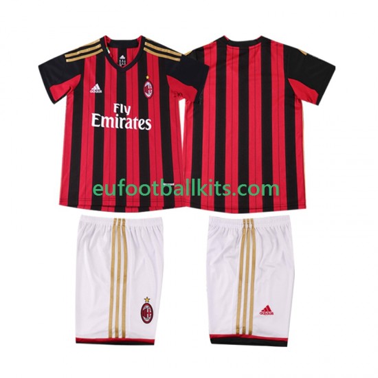 AC Milan Retro Home Football Shirts 2013 2014 Kids LS