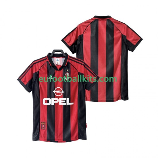AC Milan Retro Home Football Shirts 1998 1999 Men LS