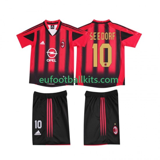 AC Milan SEEDORF 10 Retro Home Football Shirts 2004 2005 Kids LS