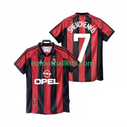 AC Milan SHEVCHENKO 7 Retro Home Football Shirts 1998 1999 Men LS