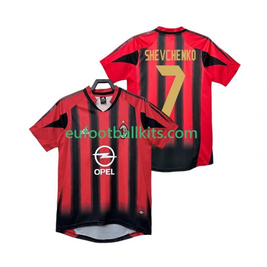 AC Milan SHEVCHENKO 7 Retro Home Football Shirts 2004 2005 Men LS