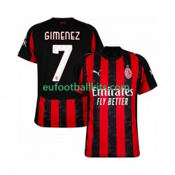 AC Milan Santiago Gimenez 7 Home Football Shirts 2025-2026 Men LS