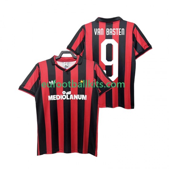 AC Milan VAN BASTEN 9 Retro Home Football Shirts 1990 1991 Men LS