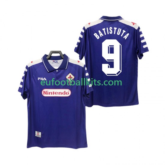 ACF Fiorentina BASTUTA 9 Retro Home Football Shirts 1998 1999 Men LS